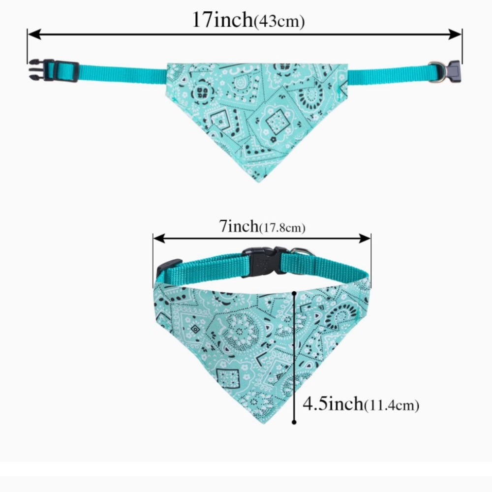 Baby blue bandana dog or cat collar